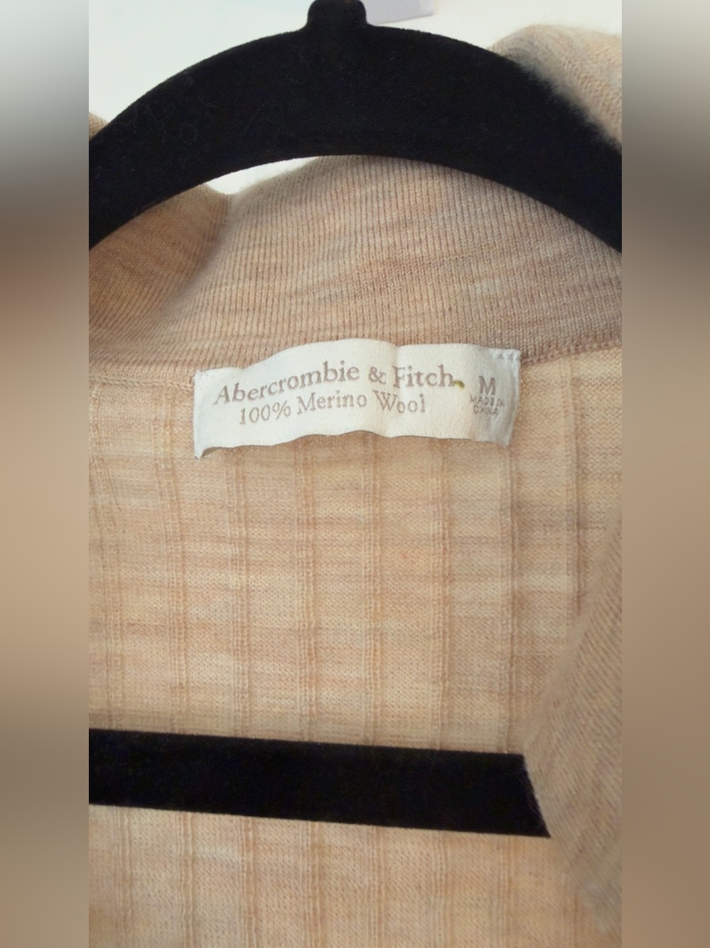 Abercrombie & fitch merino wool button down shirt collared polo button up - Picture 2 of 4
